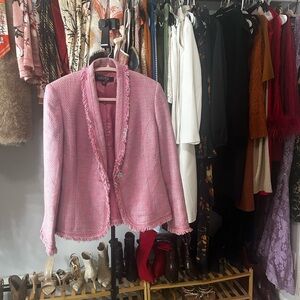 Kasper Pink Frayed Blazer